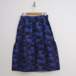 Mother Of Pearl Floral Blue Skirt US2